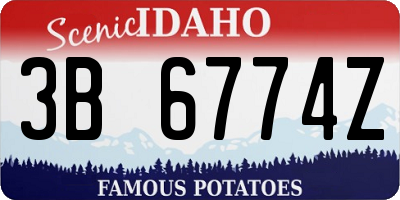 ID license plate 3B6774Z