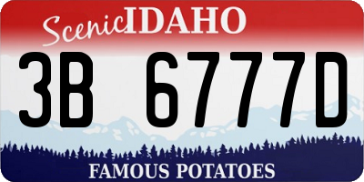 ID license plate 3B6777D