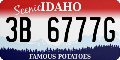 ID license plate 3B6777G