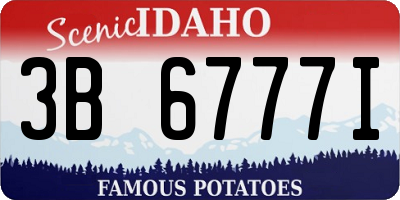 ID license plate 3B6777I