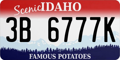 ID license plate 3B6777K
