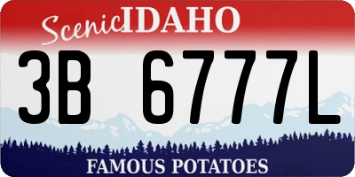 ID license plate 3B6777L