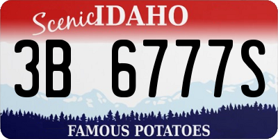 ID license plate 3B6777S