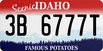 ID license plate 3B6777T