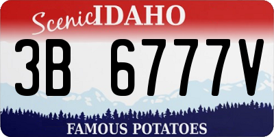 ID license plate 3B6777V