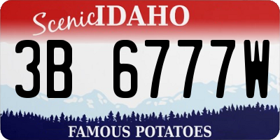 ID license plate 3B6777W