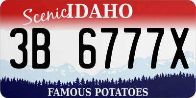ID license plate 3B6777X