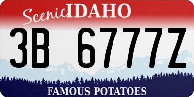 ID license plate 3B6777Z