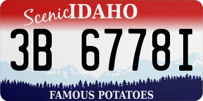 ID license plate 3B6778I