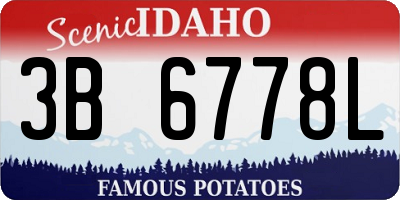 ID license plate 3B6778L