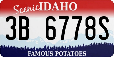 ID license plate 3B6778S
