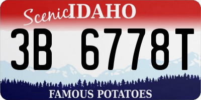 ID license plate 3B6778T