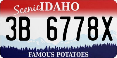 ID license plate 3B6778X