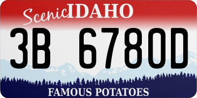 ID license plate 3B6780D
