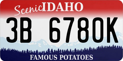 ID license plate 3B6780K