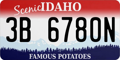 ID license plate 3B6780N
