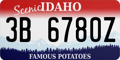 ID license plate 3B6780Z
