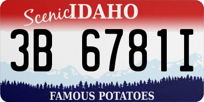 ID license plate 3B6781I