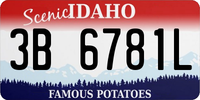 ID license plate 3B6781L