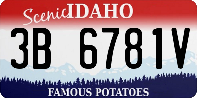 ID license plate 3B6781V