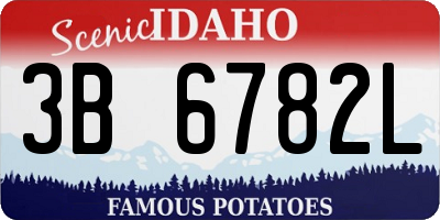 ID license plate 3B6782L