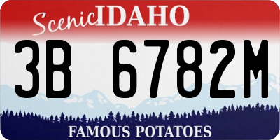 ID license plate 3B6782M