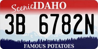 ID license plate 3B6782N
