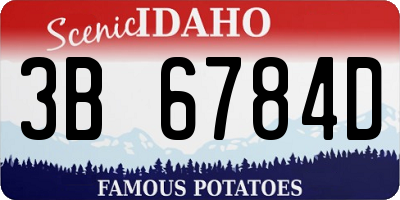 ID license plate 3B6784D