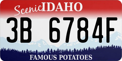 ID license plate 3B6784F