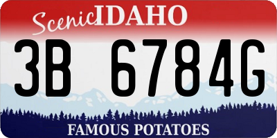 ID license plate 3B6784G