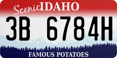 ID license plate 3B6784H
