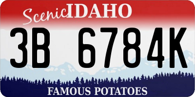 ID license plate 3B6784K