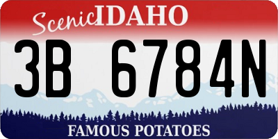 ID license plate 3B6784N