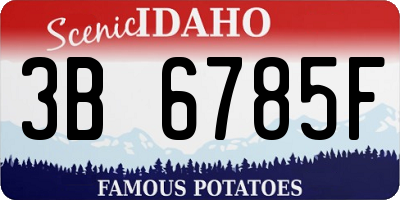 ID license plate 3B6785F