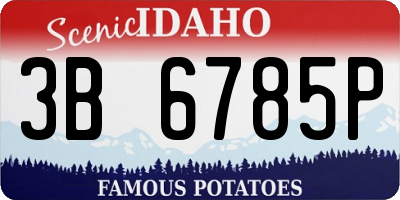 ID license plate 3B6785P