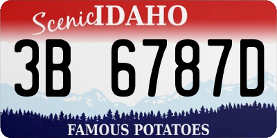 ID license plate 3B6787D