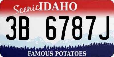 ID license plate 3B6787J