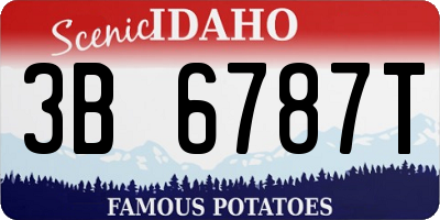 ID license plate 3B6787T