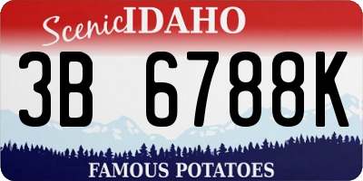 ID license plate 3B6788K