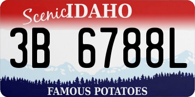 ID license plate 3B6788L