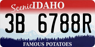 ID license plate 3B6788R