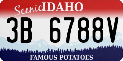 ID license plate 3B6788V