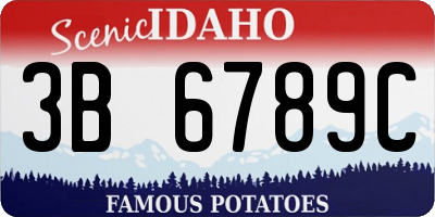 ID license plate 3B6789C