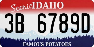 ID license plate 3B6789D