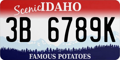 ID license plate 3B6789K