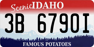 ID license plate 3B6790I