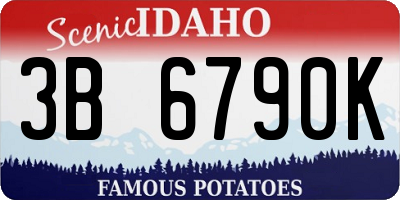 ID license plate 3B6790K