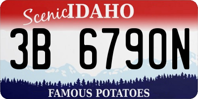 ID license plate 3B6790N