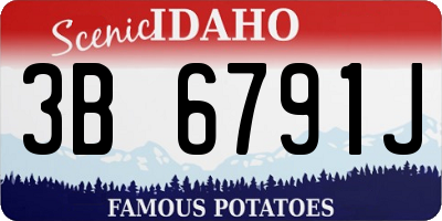 ID license plate 3B6791J