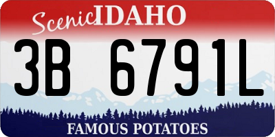 ID license plate 3B6791L